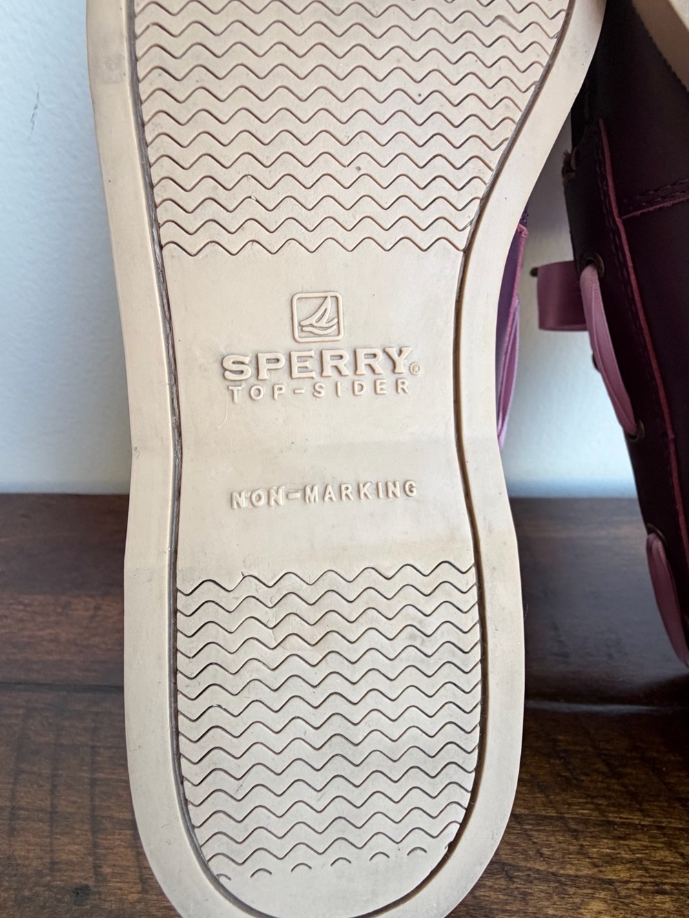 Sperry Kids Authentic Original Boat Shoes Fig Burgundy Pink Ribbon Youth 5M - Picture 10 of 11